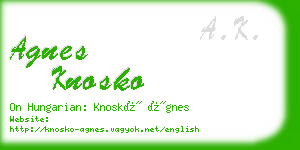 agnes knosko business card